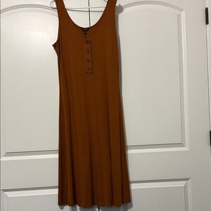 Banana Republic Sleeveless Brown Button-Front Dress